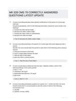 NR 328 CMS 70 CORRECTLY ANSWERED QUESTIONS LATEST UPDATE
