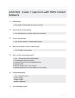 ANT3520 - Exam 1 Questions with 100% Correct Answers