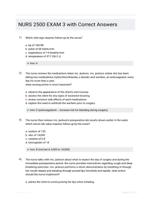 NURS 2500 EXAM 3 with Correct Answers