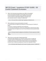 NR 222 Exam 1 questions STUDY GUIDE / 50 Correct Questions & answers