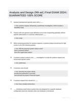 Analysis and Design (9th ed.) Final EXAM 2024 | GUARANTEED 100% SCORE