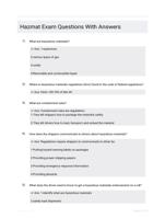 Hazmat Exam Questions With Answers