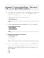 Advanced Pathophysiology Exam 1 Questions with Answers (Latest 2024 Update)