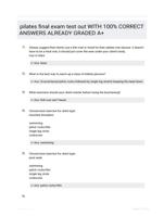 pilates final exam test out WITH 100% CORRECT ANSWERS ALREADY GRADED A+