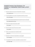 DAANCE Practice Test Questions 176 CORRECTLY ANSWERED QUESTIONS LATEST UPDATE