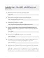 Adjuster Exam 2024/2025 with 100% correct answers