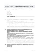BIO 201 Exam 4 Questions And Answers 2024
