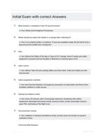 Initial Exam with correct Answers