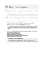 FACHE Exam - Human Resources