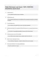 State Mortuary Law Exam 100%  VERIFIED ANSWERS  2024/2025
