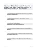 Louisiana 45-Hour Salesperson Post-License Course EXAM QUESTIONS (438 TERMS) WITH VERIFIED DEFINITIONS UPDATED 2024