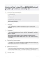 Louisiana Real estate (Exam 2024/2025   already graded   A+)- Louisiana Licensing law