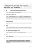 ANCC (EXAM QUESTIONS AND ANSWERS RATED A+) Prep - Chapter 6