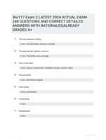 Bio117 Exam 2 LATEST 2024 ACTUAL EXAM 248 QUESTIONS AND CORRECT DETAILED ANSWERS WITH RATIONALES|ALREADY GRADED A+