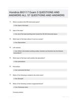 Hondros BIO117 Exam 3 QUESTIONS AND ANSWERS ALL 57 QUESTIONS AND ANSWERS