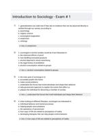 Introduction to Sociology - Exam # 1