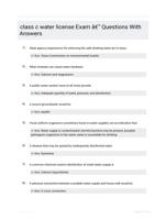 class c water license Exam - Questions With Answers