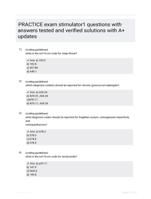 PRACTICE exam stimulator1 questions with answers tested and verified solutions with A+ updates