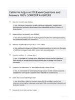 California Adjuster PSI Exam Questions and Answers 100% CORRECT ANSWERS