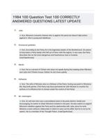 1984 100 Question Test 100 CORRECTLY ANSWERED QUESTIONS LATEST UPDATE