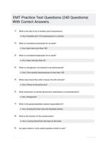 EMT Practice Test Questions |240 Questions| With Correct Answers.