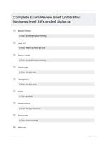 Complete Exam Review Brief Unit 6 Btec Business level 3 Extended diploma