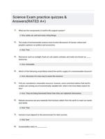 Science Exam practice quizzes & Answers(RATED A+)