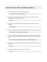 Science Exam with complete solutions