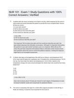 NUR 101 : Exam 1 STUDY GUIDE REVIEW 2024 UPDATES
