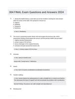 304 FINAL Exam Questions and Answers 2024