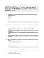 HESI RN EXIT (Exam Practice Questions and Answers Verified  2024) Questions and Verified Answers 2024