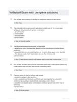 Volleyball Exam with complete solutions