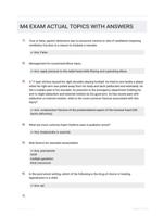 M4 EXAM ACTUAL TOPICS WITH ANSWERS