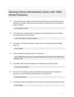 Nursing Home Administrator Exam with 100% correct Answers