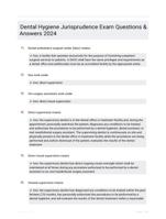 Dental Hygiene Jurisprudence Exam Questions & Answers 2024