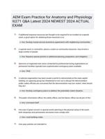 AEM Exam Practice for Anatomy and Physiology II|271 Q&A Latest 2024 NEWEST 2024 ACTUAL EXAM