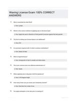 Waxing License Exam 100% CORRECT ANSWERS