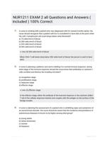 NUR1211 EXAM 2 all Questions and Answers ( Included ) 100% Correct