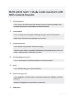 NURS 2030 exam 1 Study Guide Questions with 100% Correct Answers