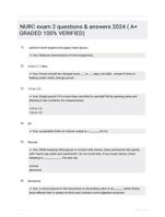 NURC exam 2 questions & answers 2024 ( A+ GRADED 100% VERIFIED)