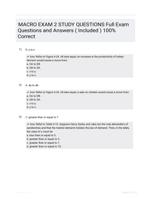 MACRO EXAM 2 STUDY QUESTIONS Full Exam Questions and Answers ( Included ) 100% Correct