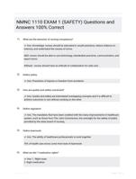 NMNC 1110 EXAM 1 (SAFETY) Questions and Answers 100% Correct