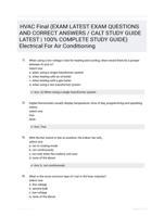 HVAC Final (EXAM LATEST EXAM QUESTIONS  AND CORRECT ANSWERS / CALT STUDY  GUIDE LATEST  | 100% COMPLETE  STUDY GUIDE) Electrical For Air Conditioning