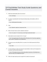 CP Final Written Test Study Guide Questions and Correct Answers