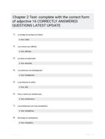 Chapter 2 Test- complete with the correct form of adjective 16 CORRECTLY ANSWERED QUESTIONS LATEST UPDATE