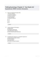 Pathophysiology Chapter 5- Test Bank |42 Questions| With Correct Answers.