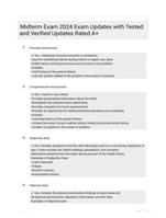 Midterm Exam 2024 Exam Updates with Tested and Verified Updates Rated A+