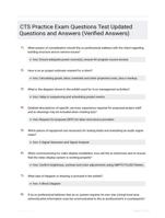 CTS Practice Exam Questions Test Updated Questions and Answers (Verified Answers)