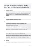 HIEU 322 (7) EXAM QUESTIONS (6 TERMS) WITH VERIFIED DEFINITIONS UPDATED 2024