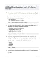 601 Final Exam Questions And  100% Correct Answers
